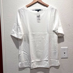 Karen Scott boat neck 3/4 cuffed sleeve shirt